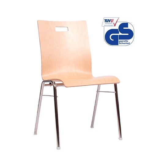 Holzschalenstuhl / Stapelstuhl COMBISIT A40G mit Griffloch ohne Sitzpolster