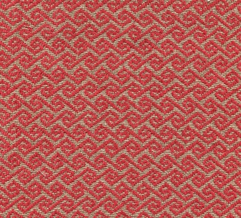 Möbelstoff MAYA39 rot-beige mit trendigem Rauten-Muster