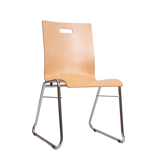 Holzschalenstuhl / Stapelstuhl COMBISIT C40G mit Griffloch ohne Sitzpolster