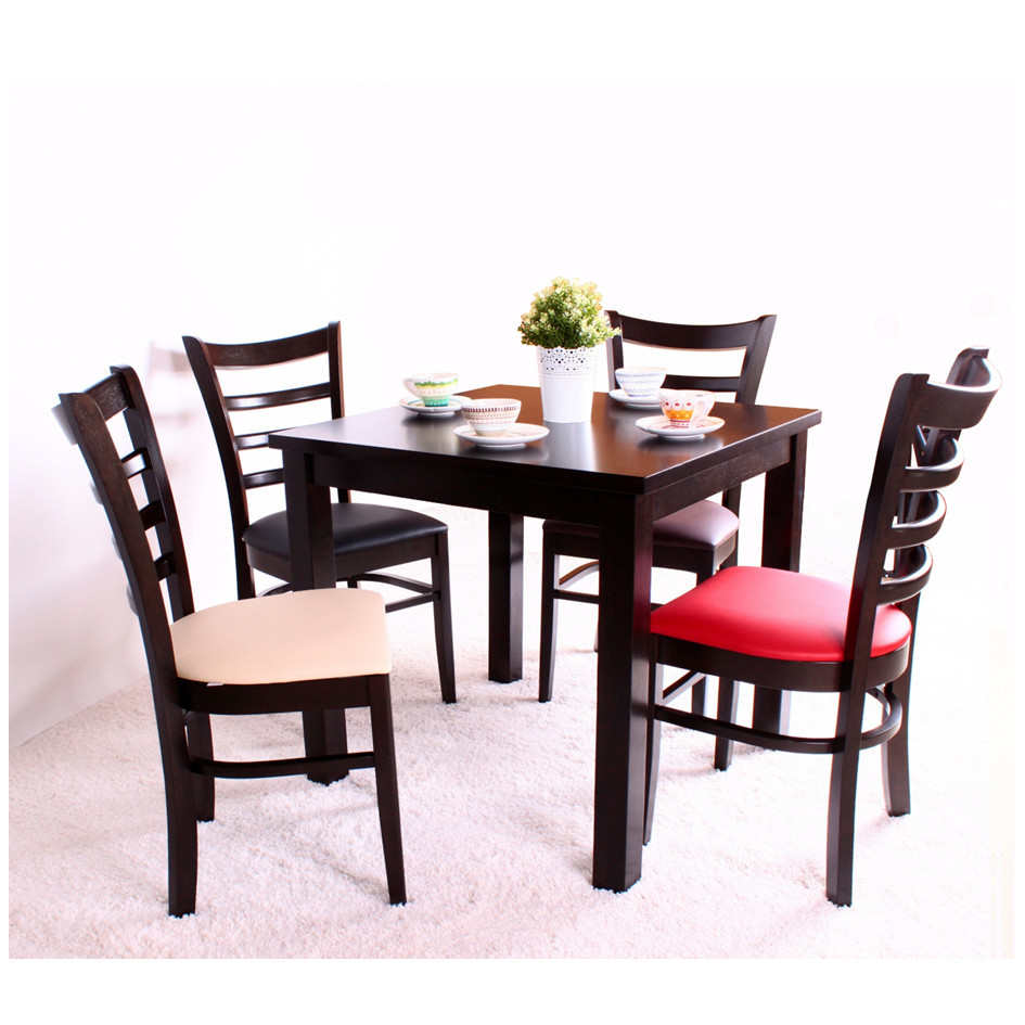 Tisch 80 x 80 cm mit 4 Stühlen