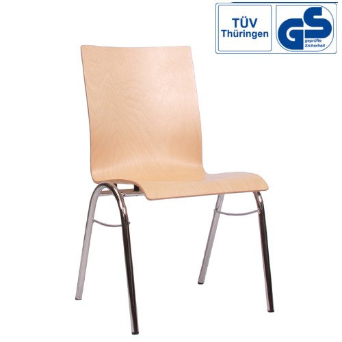 Holzschalenstuhl / Stapelstuhl COMBISIT B40 ohne Sitz- und Rückenpolster
