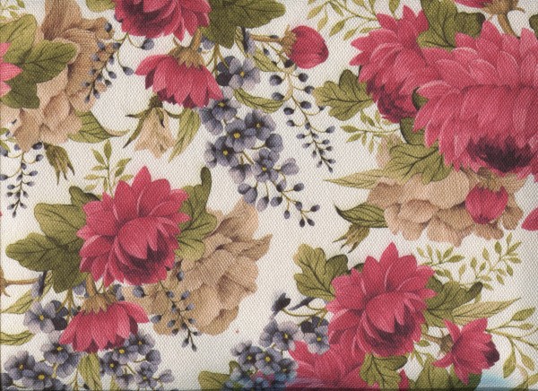 Stoff mit Blumen-Muster FLORA0143 altrosa