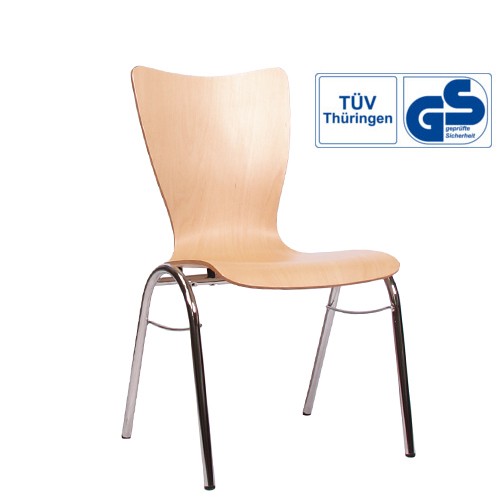 Holzschalenstuhl / Stapelstuhl COMBISIT B30 ohne Sitz- und Rückenpolster