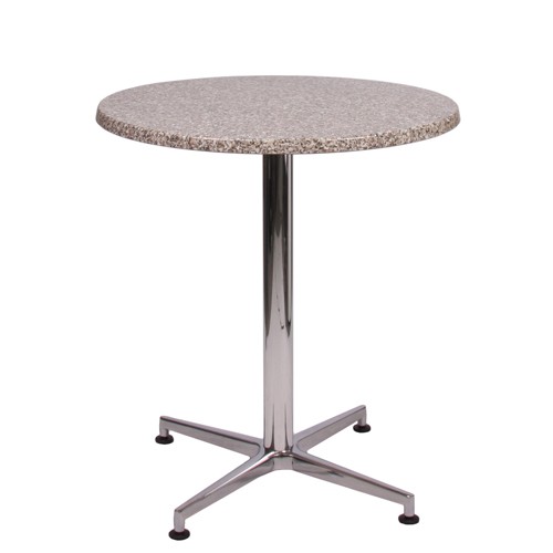 Tisch VISION Aluminium glänzend mit Topalit-Tischplatte Granit